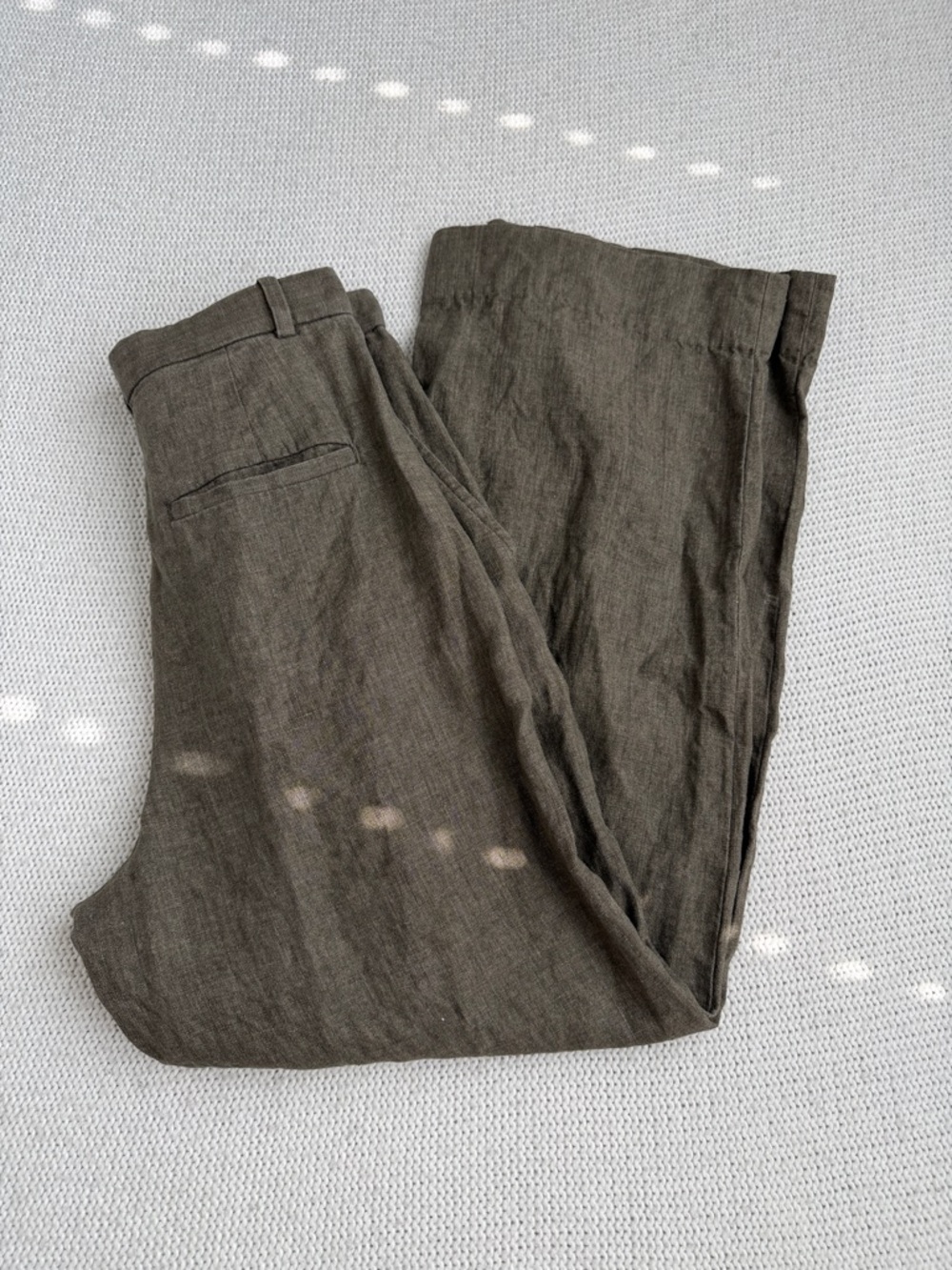 Banana Republic 100% Linen High Waist Trousers Gray/Green Size 00P